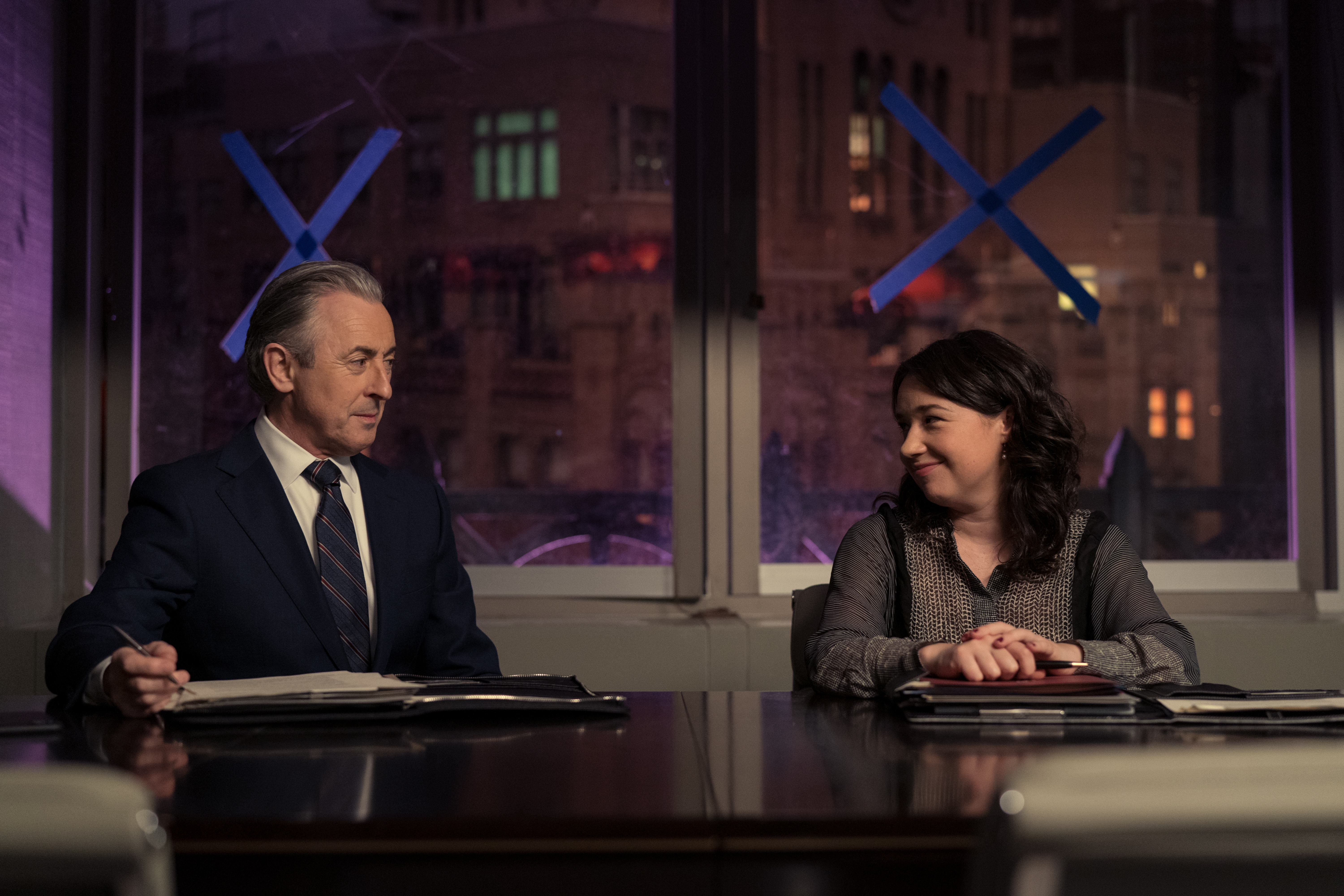 The Good Fight 6x02 "The End of the Yips" Alan Cumming as Eli Gold and Sarah Steele as Marissa Gold