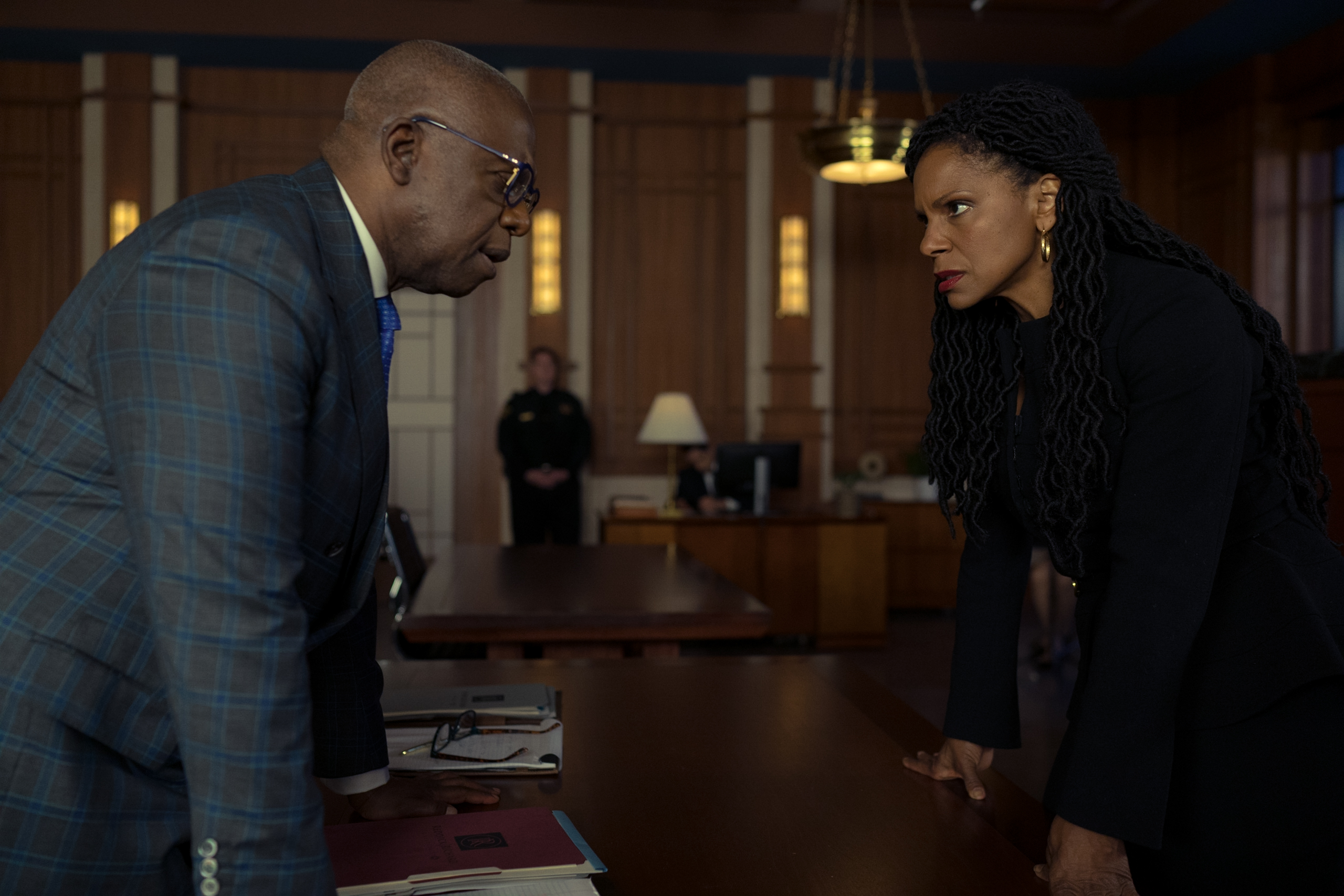 The Good Fight 6x08 "The End of Playing Games" André Braugher as Ri’Chard Lane and Audra McDonald as Liz Reddick