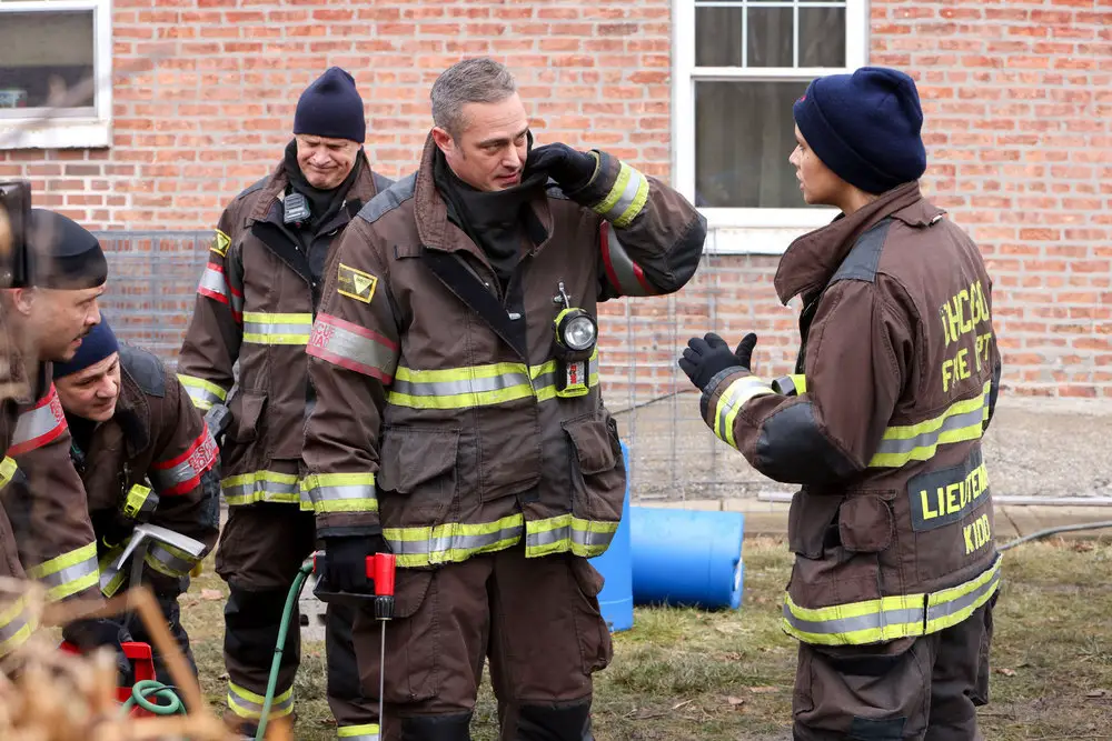 CHICAGO FIRE -- "How Does it End" Episode 1112 -- Pictured: (l-r) Taylor Kinney as Kelly Severide, Miranda Rae Mayo as Stella Kidd -- (Photo by: Adrian S Burrows Sr/NBC)