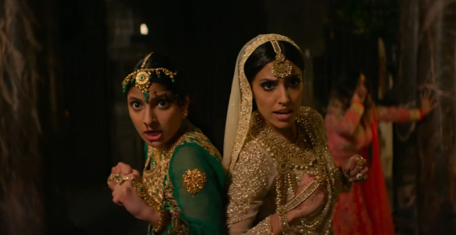 Priya Kansara and Ritu Arya from the official trailer for Polite Society
