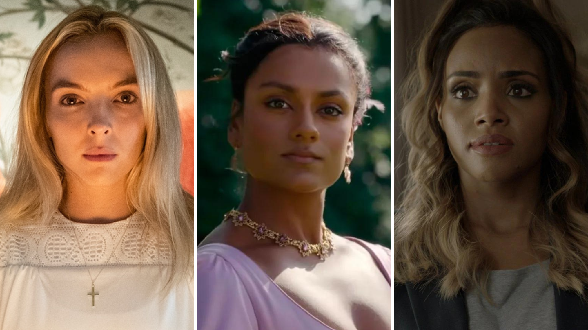 Jodie Comer, Simone Ashley, and Meagan Tandy in our Fantastic 4 Sue Storm fan cast