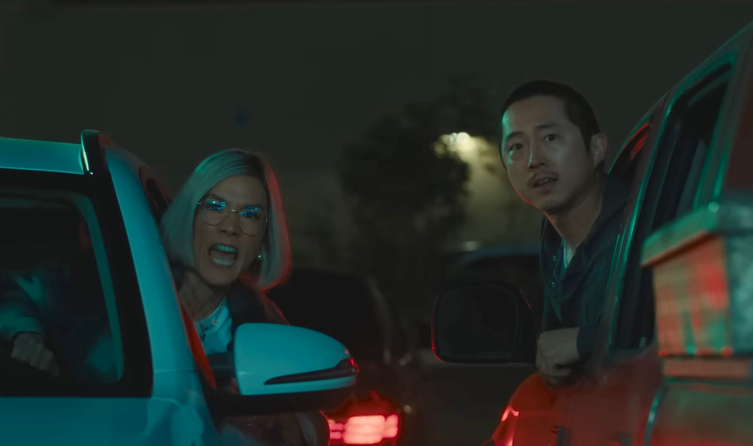 Ali Wong and Steven Yeun from Netflix's BEEF