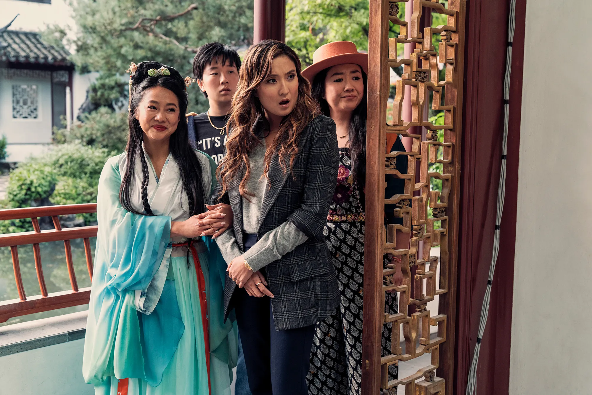 Ashley Park, Sherry Cola, Sabrina Wu, and Oscar nominee Stephanie Hsu in Joy Ride