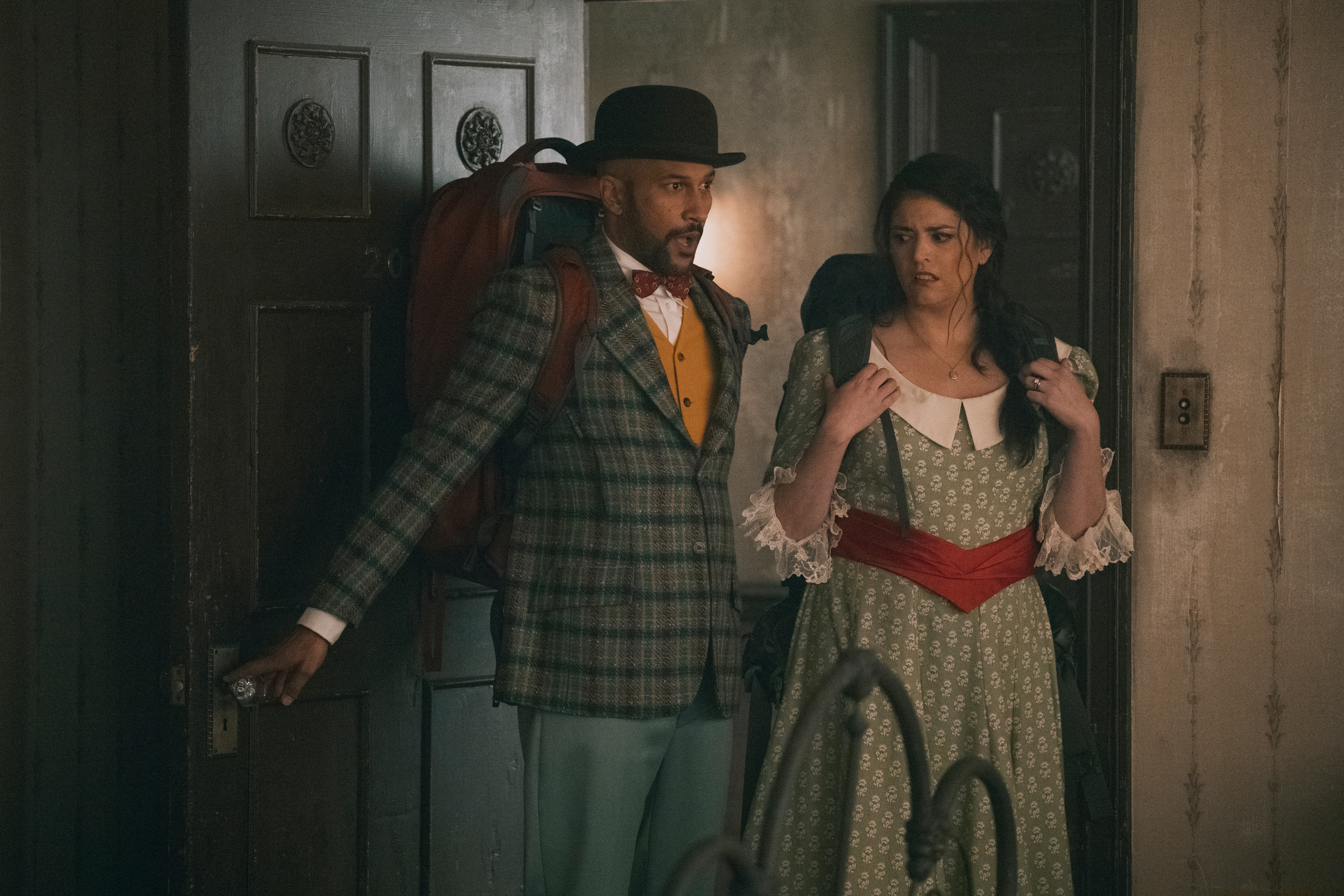 Episode 1. Keegan-Michael Key and Cecily Strong in "Schmigadoon!," premiering April 5, 2023 on Apple TV+.