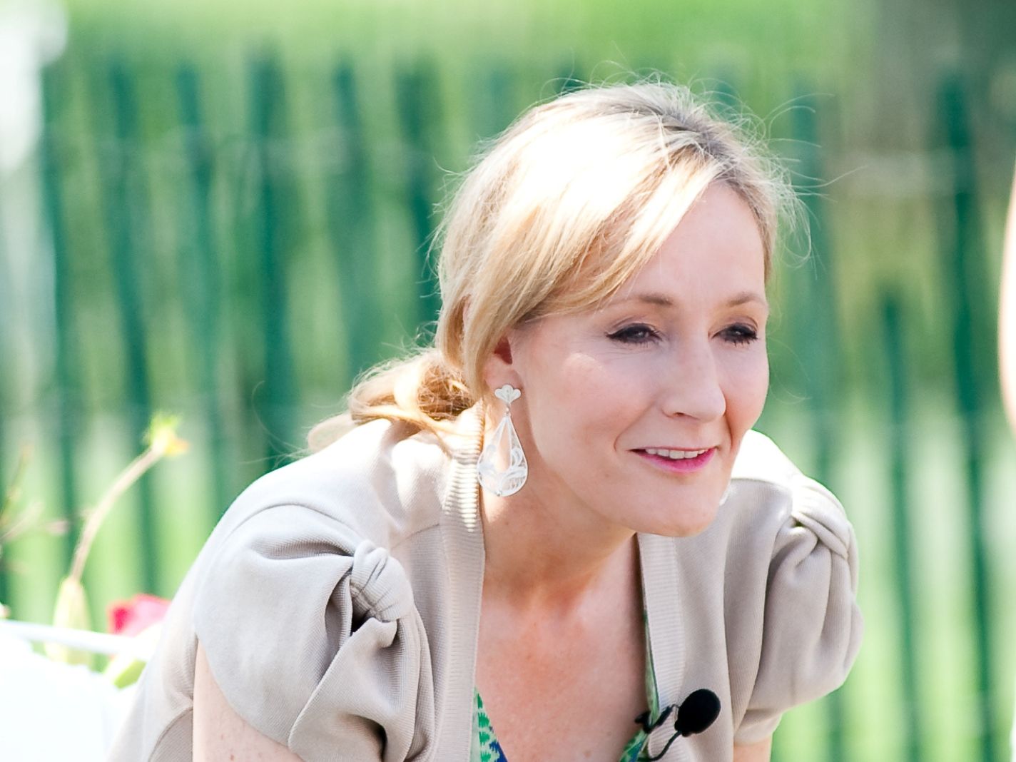 J.K. Rowling reads from Harry Potter and the Sorcerer's Stone at the Easter Egg Roll at the White House in 2010.