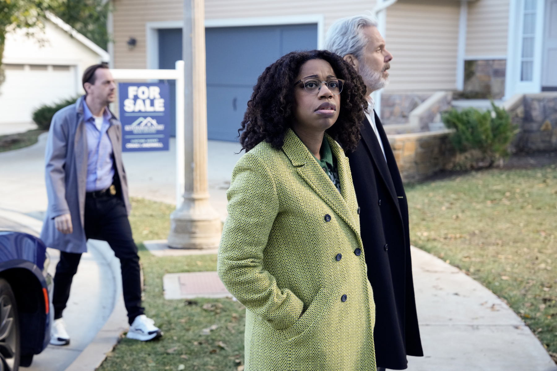 Sean Murray as Special Agent Timothy McGee, Diona Reasonover as Forensic Scientist Kasie Hines, and Gary Cole as FBI Special Agent Alden Parker on NCIS.
