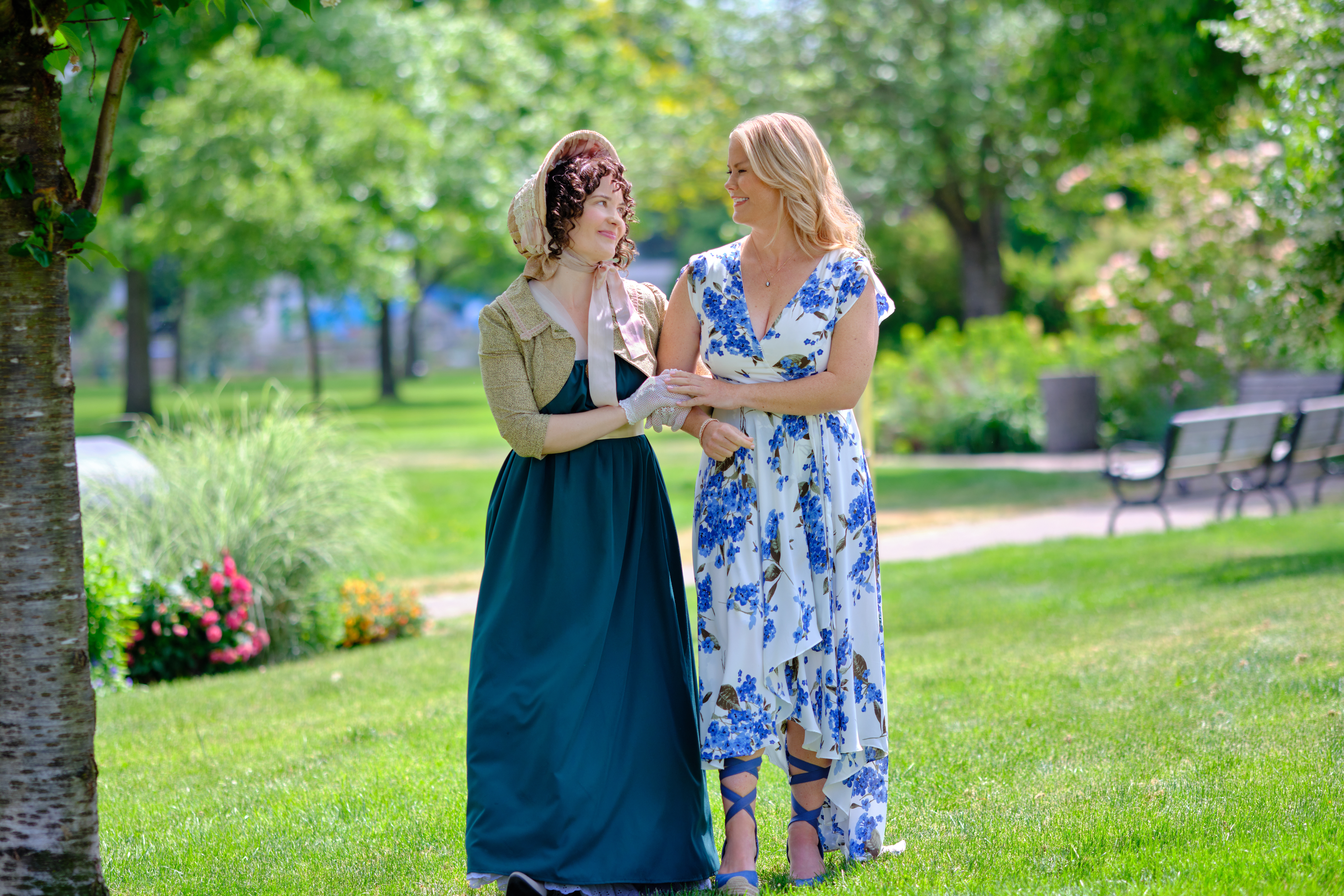 Lilly, a hopeless romantic and literary enthusiast, is surprised when her wish to talk to her favorite author comes true and Jane Austen herself appears in her life. Photo: Kendra Anderson Credit: ©2024 Hallmark Media/Photographer: David Astorga