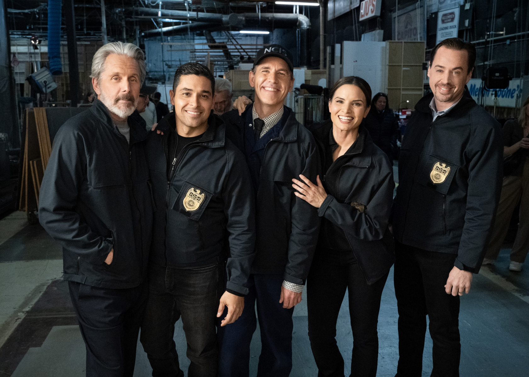 Gary Cole as Alden Parker, Wilmer Valderrama as Nicholas “Nick” Torres, Brian Dietzen as Jimmy Palmer, Katrina Law as Jessica Knight, and Sean Murray as Timothy McGee on NCIS.