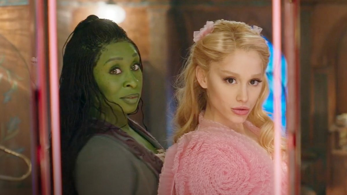Cynthia Erivo as Elphaba and Ariana Grande as Glinda in 'Wicked'