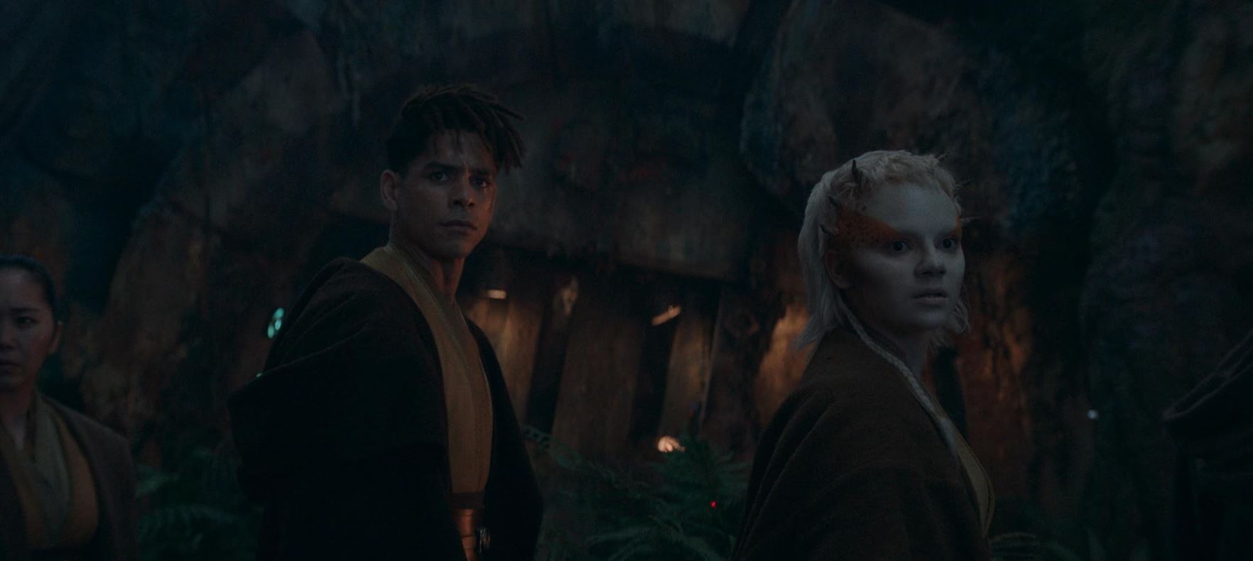 Charlie Bartlett as Yord Fandar and Dafne Keen as Jeckie Lon in The Acolyte 1x04. Courtesy of Disney Plus.