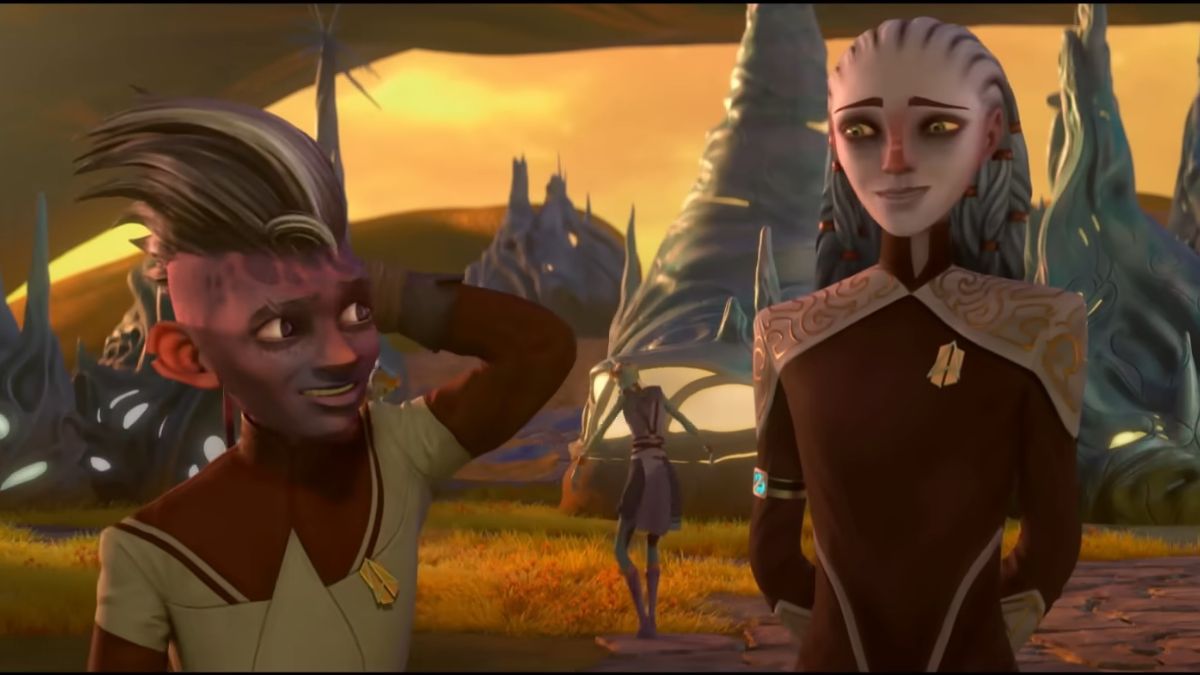 Brett Gray as Dal and Ella Purnell as Gwyndala in Star Trek: Prodigy 2x08 "Is There in Beauty No Truth?"