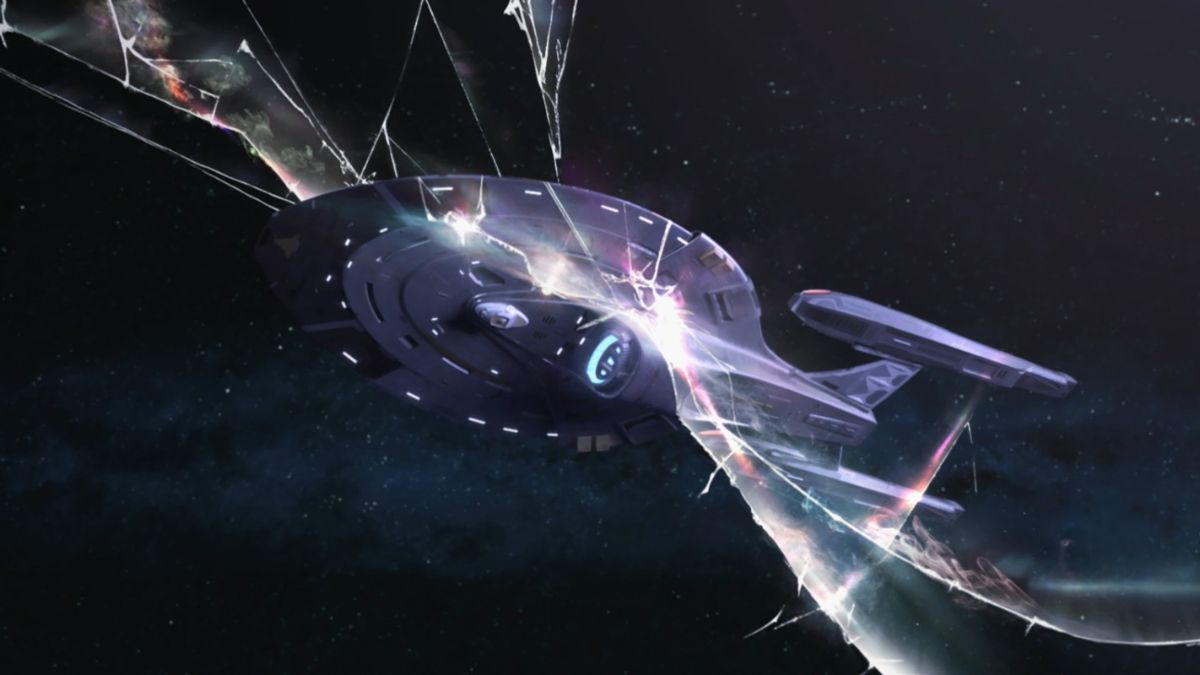 The Starship Voyager in Star Trek: Prodigy 2x14 "Cracked Mirror."