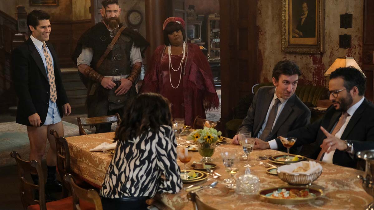 Trevor and the ghosts at the Ghosts' "The Work Retreat"