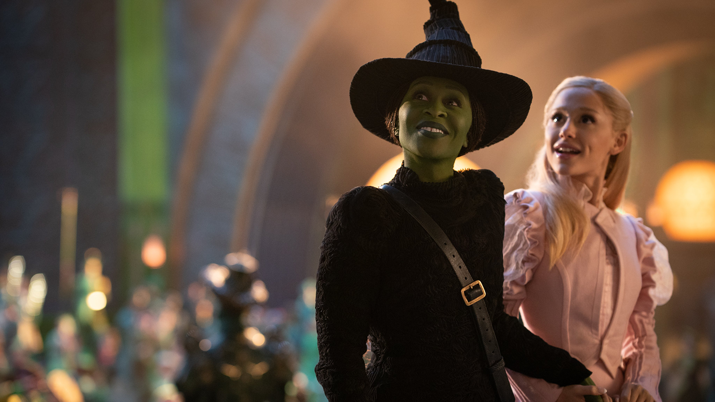 Cynthia Erivo as Elphaba and Ariana Grande as Glinda in the 'Wicked' movie
