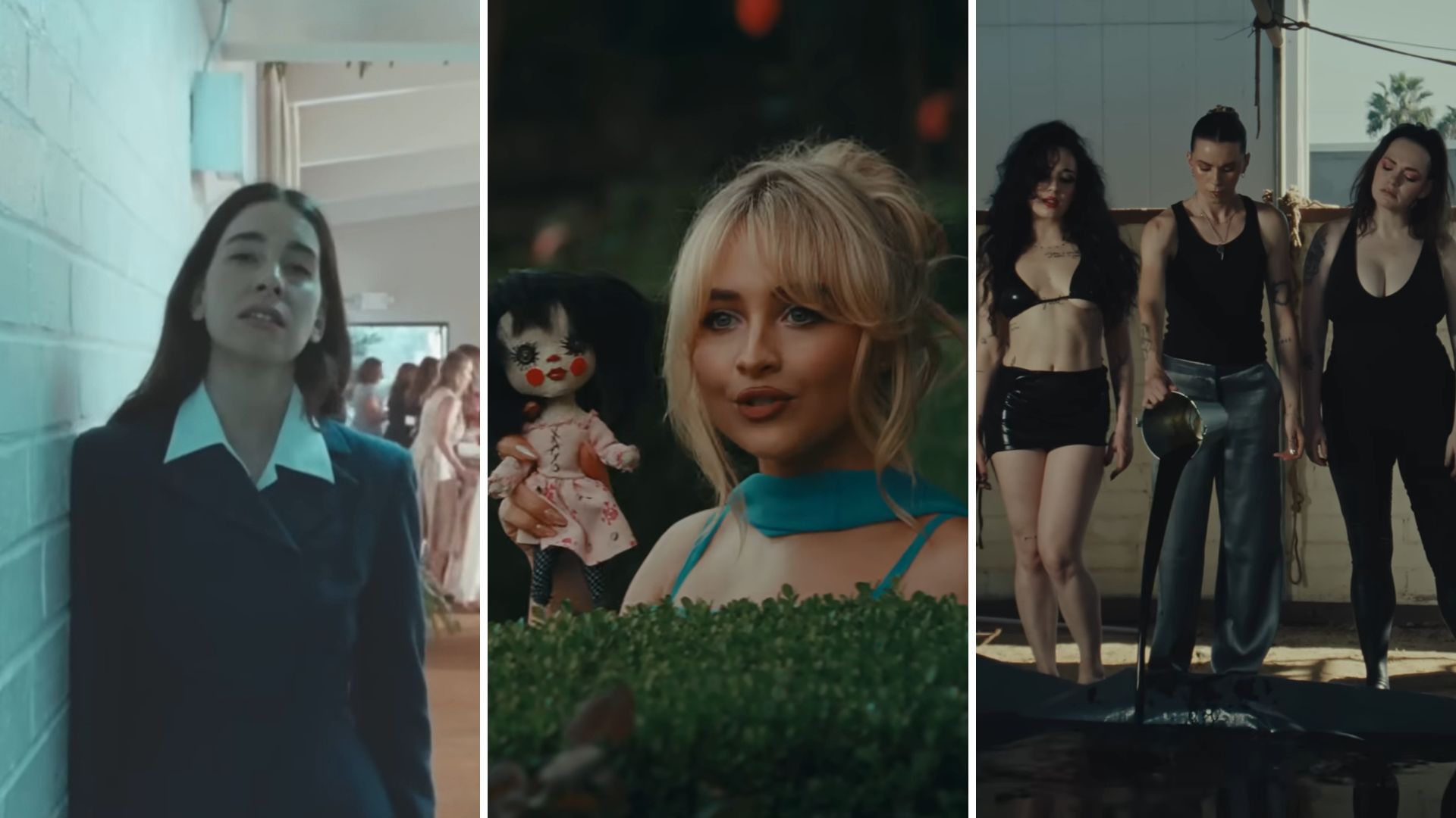 Haim, Sabrina Carpenter, and PVRIS in a collage