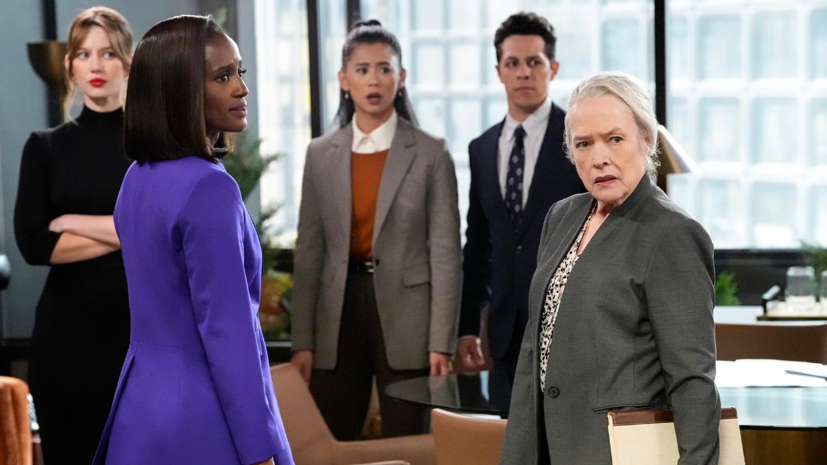 Matlock Season 1, Episode 9, "Friends" - Yael Grobglas as "Shae Banfield”, Skye P. Marshall as “Olympia Lawrence”, Leah Lewis as “Sarah Franklin”, David Del Rio as “Billy Martinez”, and Kathy Bates as “Madeline Matlock”