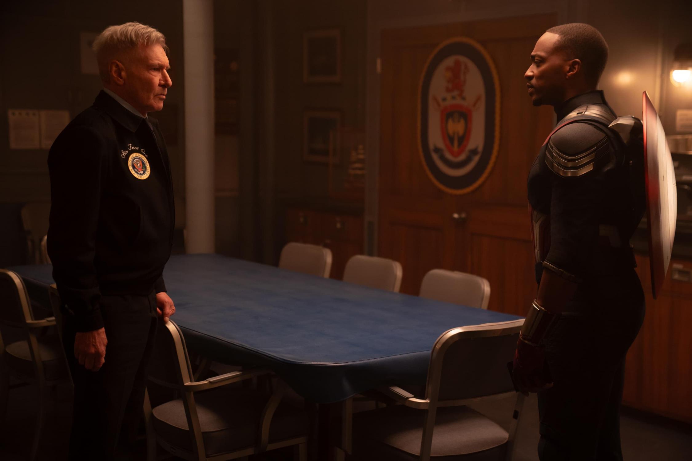 President Thaddeus Ross (Harrison Ford) and Sam Wilson/Captain America (Anthony Mackie) in "Captain America: Brave New World"