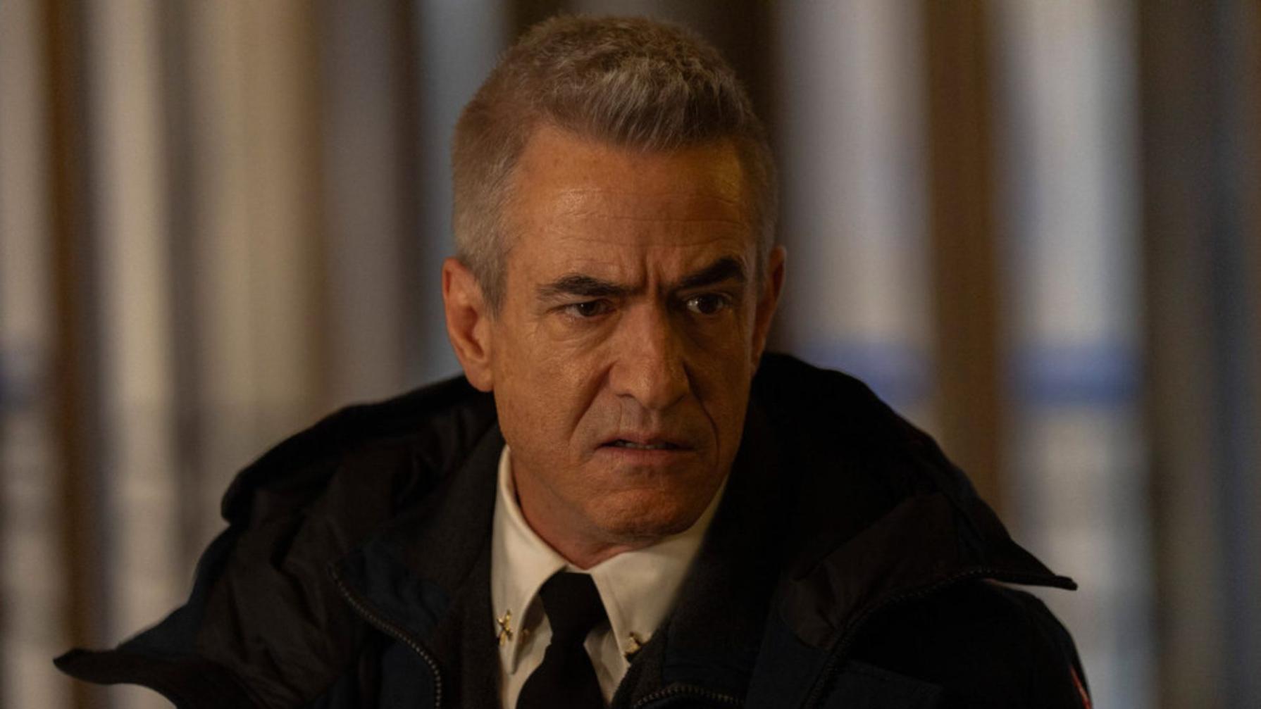 CHICAGO FIRE -- "In The Rubble" Episode 13016 -- Pictured: Dermot Mulroney as Chief Dom Pascal -- (Photo by: Peter Gordon/NBC)