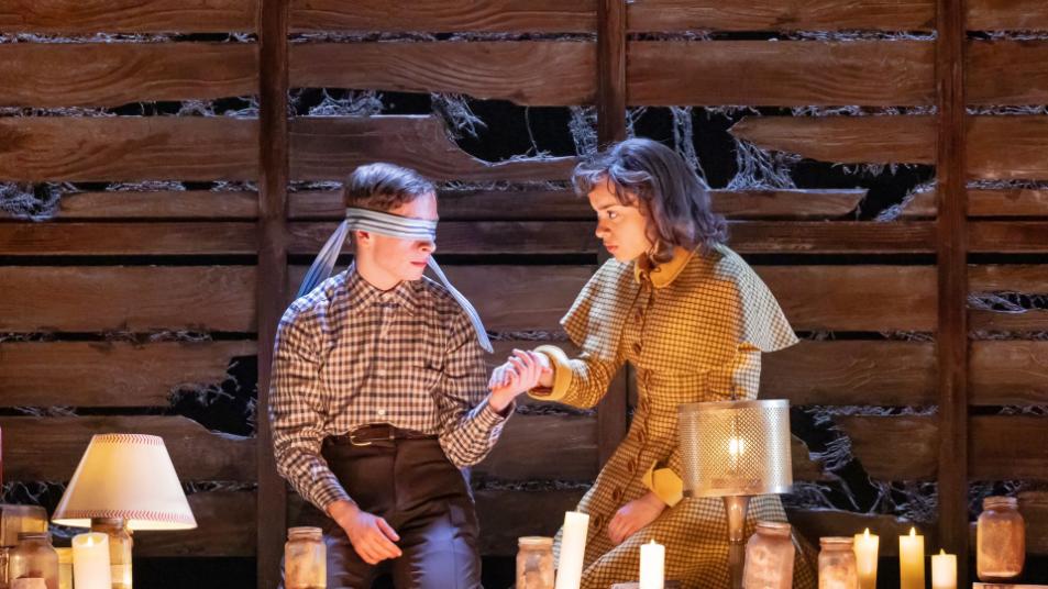 ouis McCartney (Henry Creel) and Gabrielle Nevaeh (Patty Newby) in STRANGER THINGS: THE FIRST SHADOW; CREDIT: Matthew Murphy and Evan Zimmerman