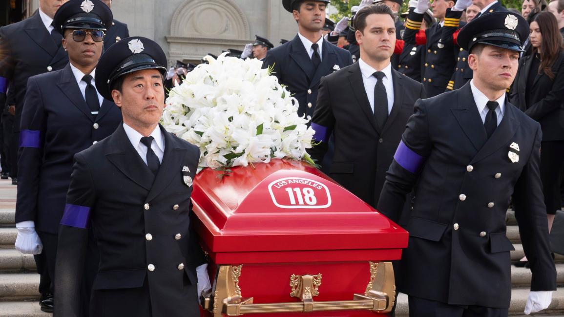 9-1-1 – “The Last Alarm” – Following the tragic events at the lab, the 118 must come together to lay their fallen hero to rest. Meanwhile, despite her own grief, Athena re-investigates the death of a child to help a grieving mother. THURSDAY, MAY 1 (8:00-9:00 p.m. EDT) on ABC. (Disney/Christopher Willard) LOU FERRIGNO JR., AISHA HINDS, KENNETH CHOI ANIRUDH PISHARODY, RYAN GUZMAN, OLIVER STARK