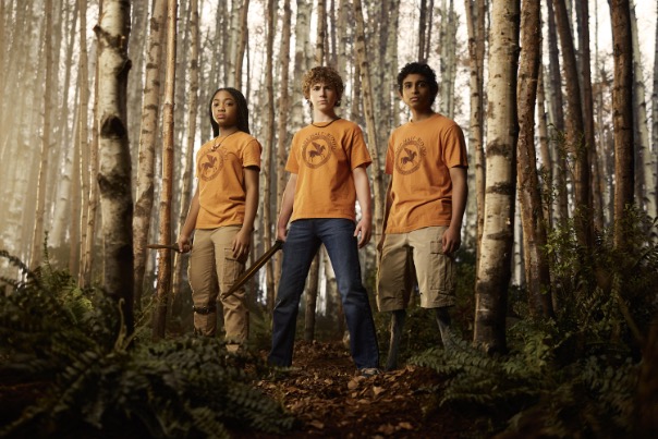 PERCY JACKSON AND THE OLYMPIANS - Disney's "Percy Jackson and the Olympians" stars Walker Scobell as Percy Jackson, Leah Sava Jeffries as Annabeth Chase, and Aryan Simhadri as Grover Underwood. (Disney/Matthias Clamer)