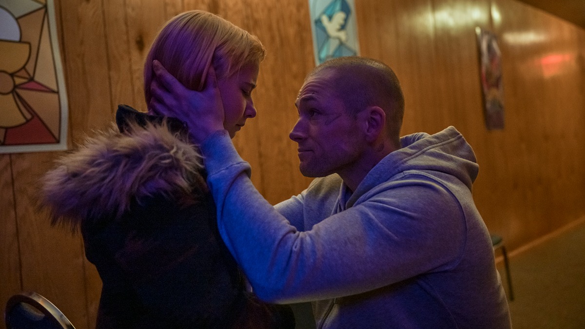 Ana Sophia Heger as Polly and Taron Egerton as Nate in 'She Rides Shotgun'