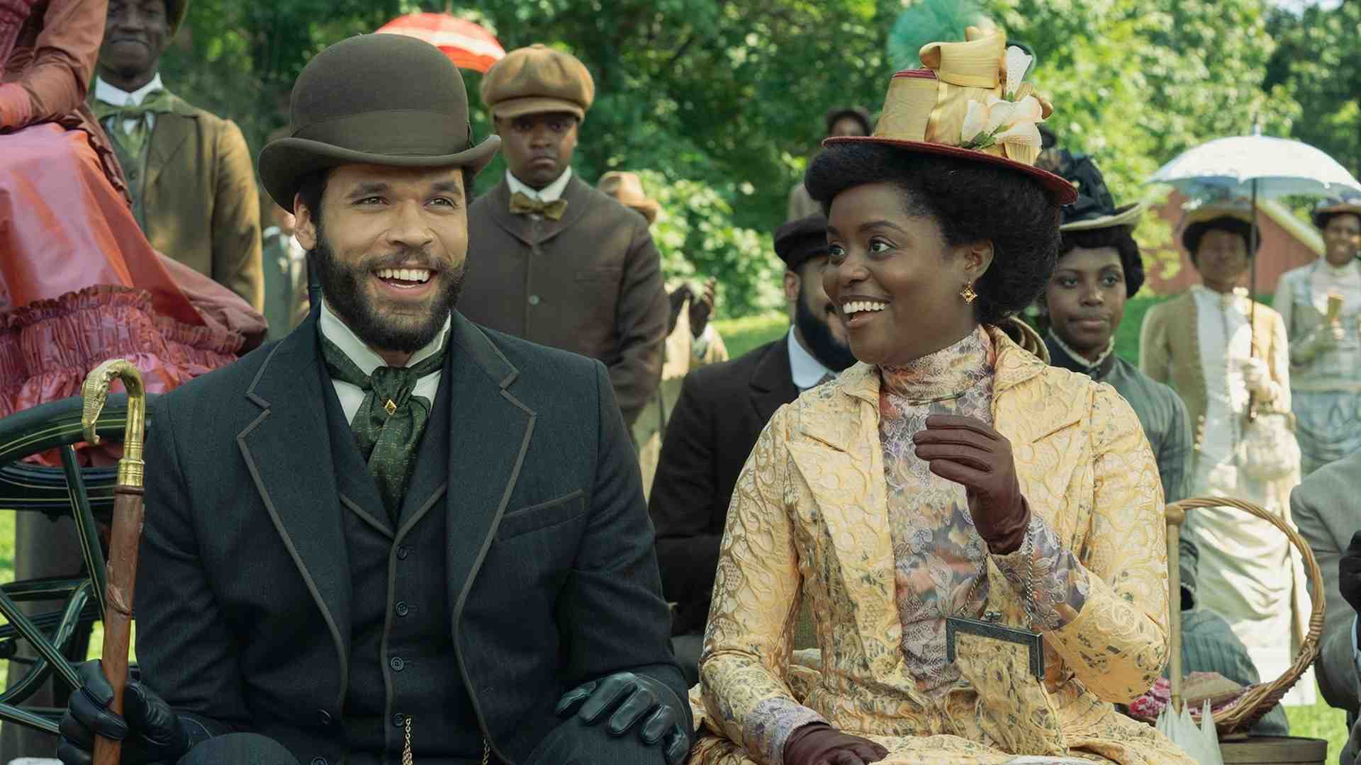 Jordan Donica as William and Denee Benton as Peggy in The Gilded Age Season 3, Episode 5. Photograph by Karolina Wojtasik/HBO
