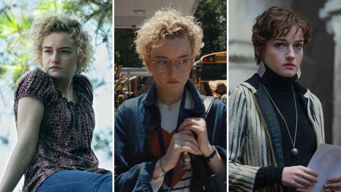 Julia Garner collage from Ozark, Weapons, and Apartment 7A