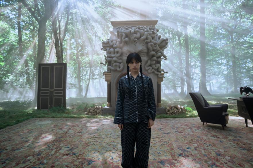 Wednesday. Jenna Ortega as Wednesday Addams in episode 205 of Wednesday. Cr. Bernard Walsh/Netflix © 2025