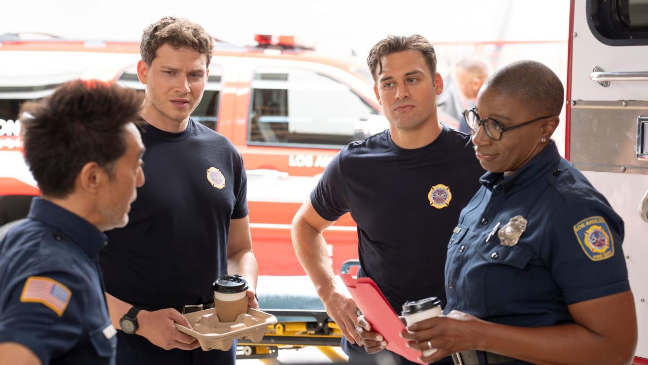 9-1-1 – “Eat the Rich” – In honor of Bobby Nash’s sacrifice, the 118 comes together to dedicate the firehouse in his memory. Meanwhile, when a billionaire tech giant is involved in a life-or-death emergency, the team must race to his aid. THURSDAY, OCT. 9 (8:00-9:00 p.m. EDT) on ABC. (Disney/Christopher Willard)