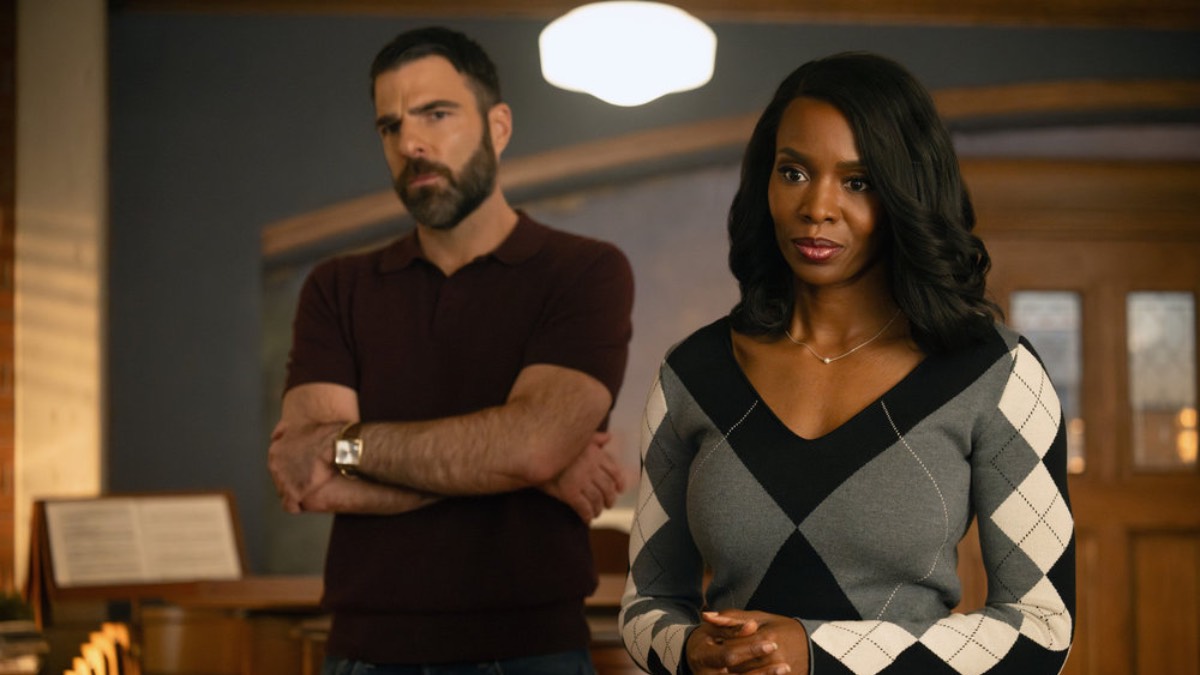 BRILLIANT MINDS -- "The Pusher" Episode 203 -- Pictured: (l-r) Zachary Quinto as Dr. Oliver Wolf, Tamberla Perry as Dr. Carol Pierce -- (Photo by: Pief Weyman/NBC)