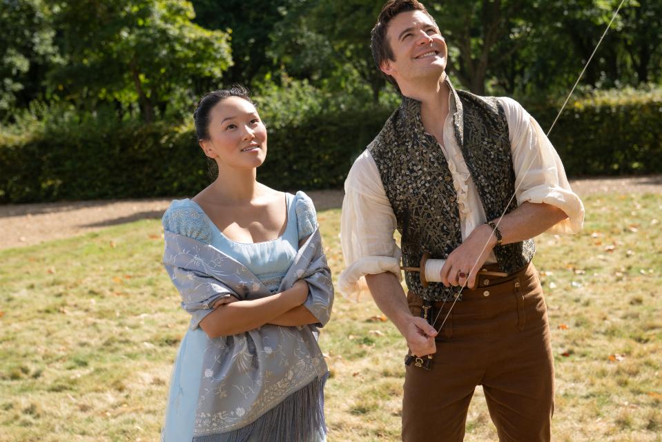 Bridgerton Season 4, Episode 3, "The Field Next to the Other Road" - Yerin Ha as Sophie Baek, Luke Thompson as Benedict Bridgerton