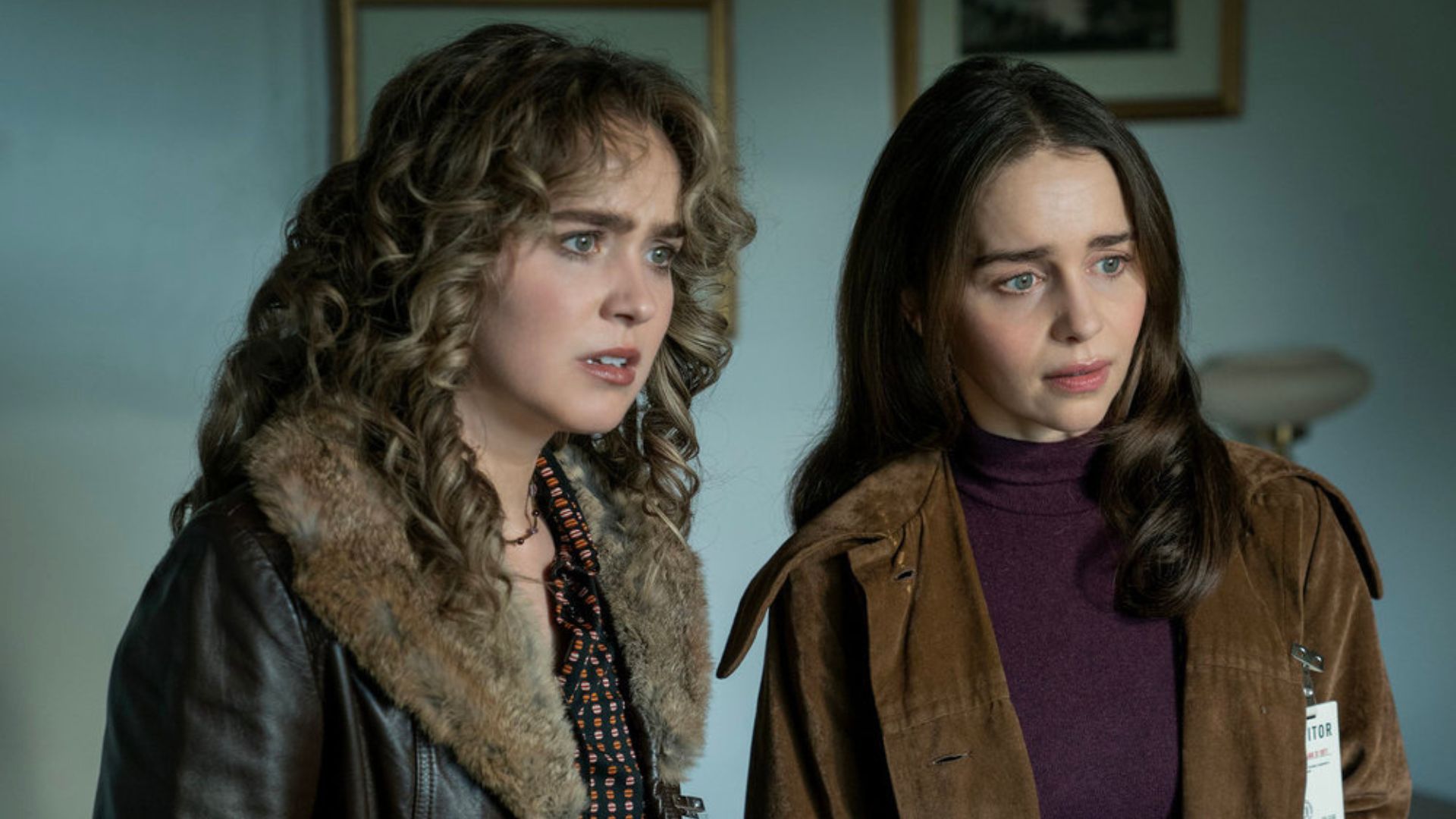 PONIES -- Pictured: (l-r) Haley Lu Richardson as Twila, Emilia Clarke as Bea -- (Photo by: Katalin Vermes/PEACOCK)