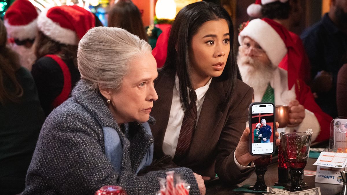 Matlock Season 2, Episode 8, "Call It a Christmas Gift" - Kathy Bates as “Madeline Matlock” and Leah Lewis as “Sarah Franklin.”