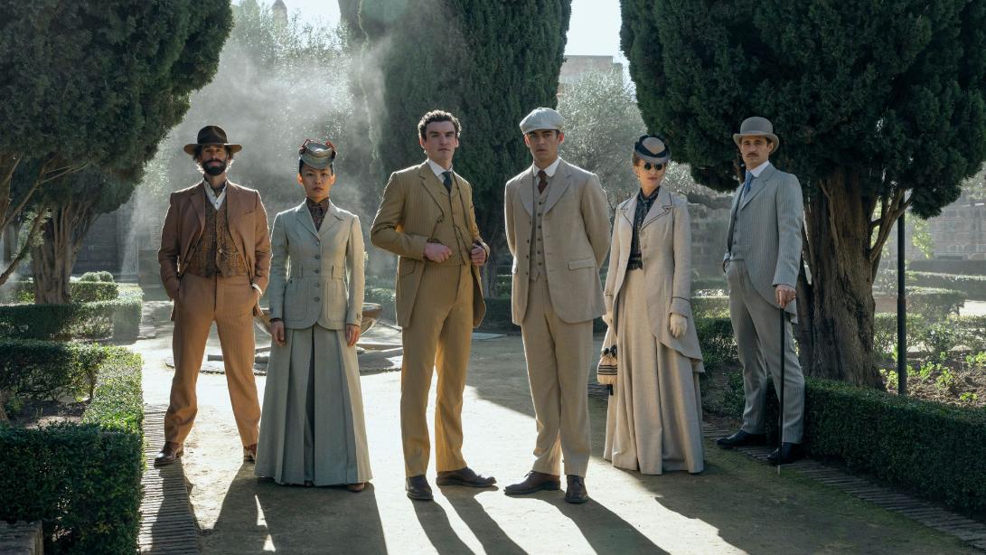 Joseph Fiennes, Zine Tseng, Donal Finn, Hero Fiennes Tiffin, Natascha McElhone, Max Irons. Photo Credit: Daniel Smith/Prime.