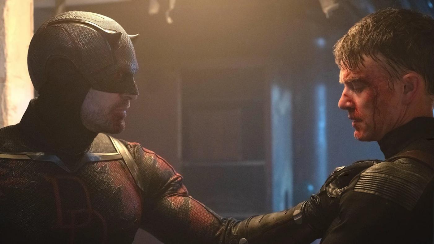 Matt Murdock/Daredevil (Charlie Cox) and Ben Pointsdexter/Bullesye (Wilson Bethel) in Marvel Television's DAREDEVIL: BORN AGAIN SEASON 2, exclusively on Disney+. | Photo by Jojo Whilden / Marvel Television