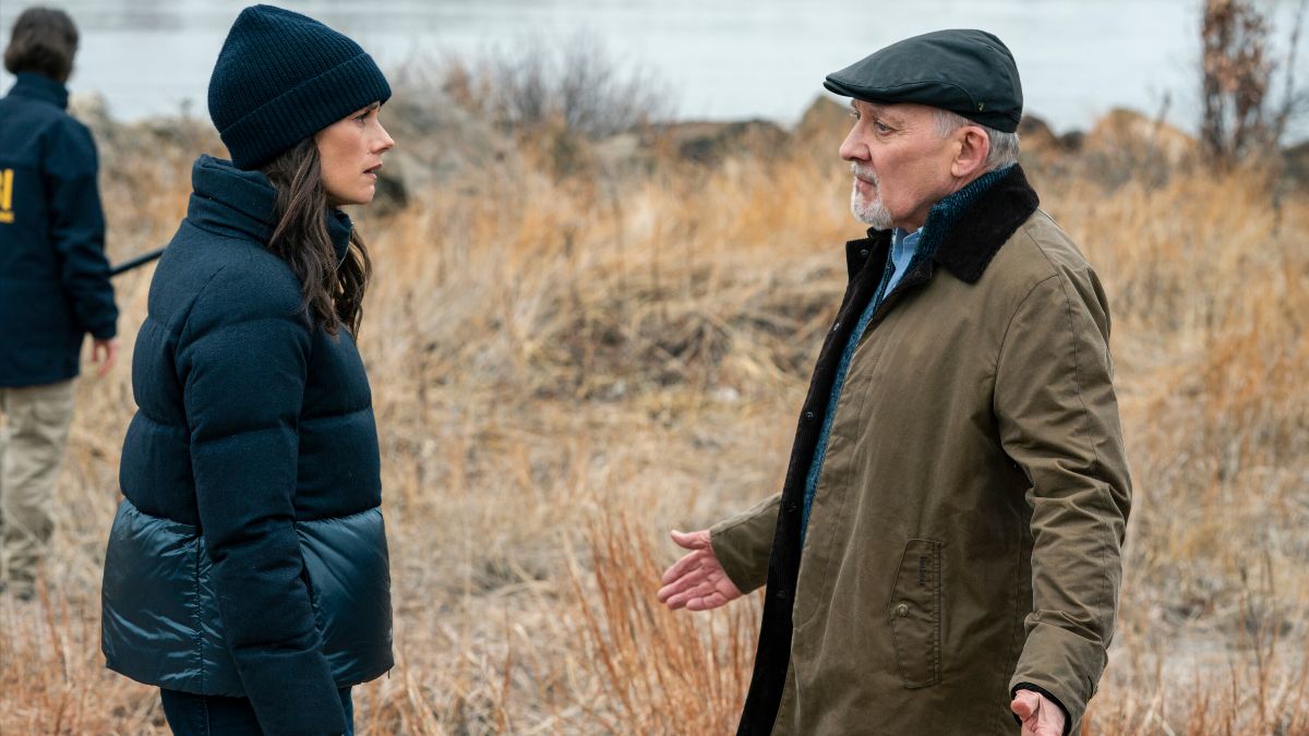 Missy Peregrym as Maggie Bell and Zach Grenier as Peter Olsen in FBI season 8 episode 18. (Photo Credit: Courtesy of CBS.)
