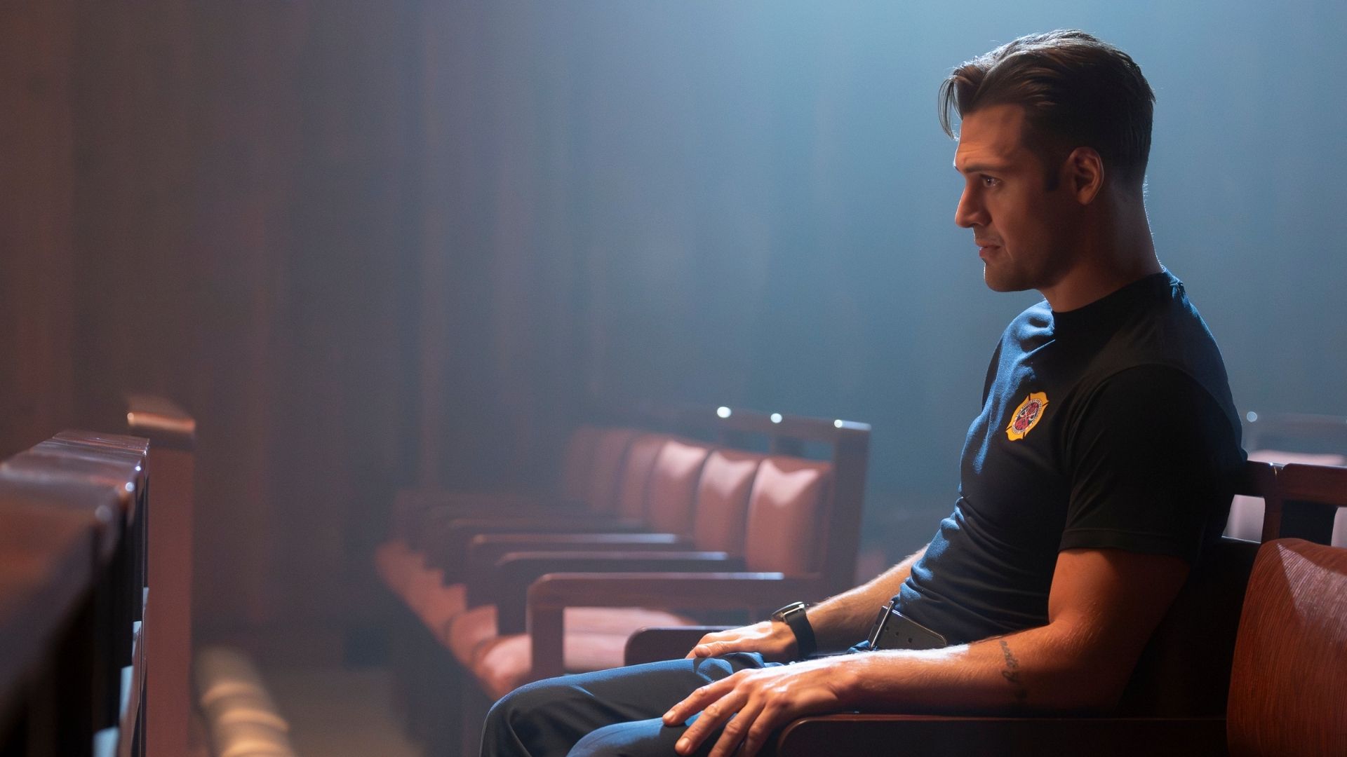 9-1-1 – “Hearts and Flowers” – Following Athena’s shooting, the 118 gathers at the hospital awaiting news. Meanwhile, the mastermind behind the trafficking ring is determined to silence Athena and anyone who gets in his way for good. THURSDAY, MAY 7 (8:00-9:00 p.m. EDT) on ABC. (Disney/Christopher Willard) RYAN GUZMAN