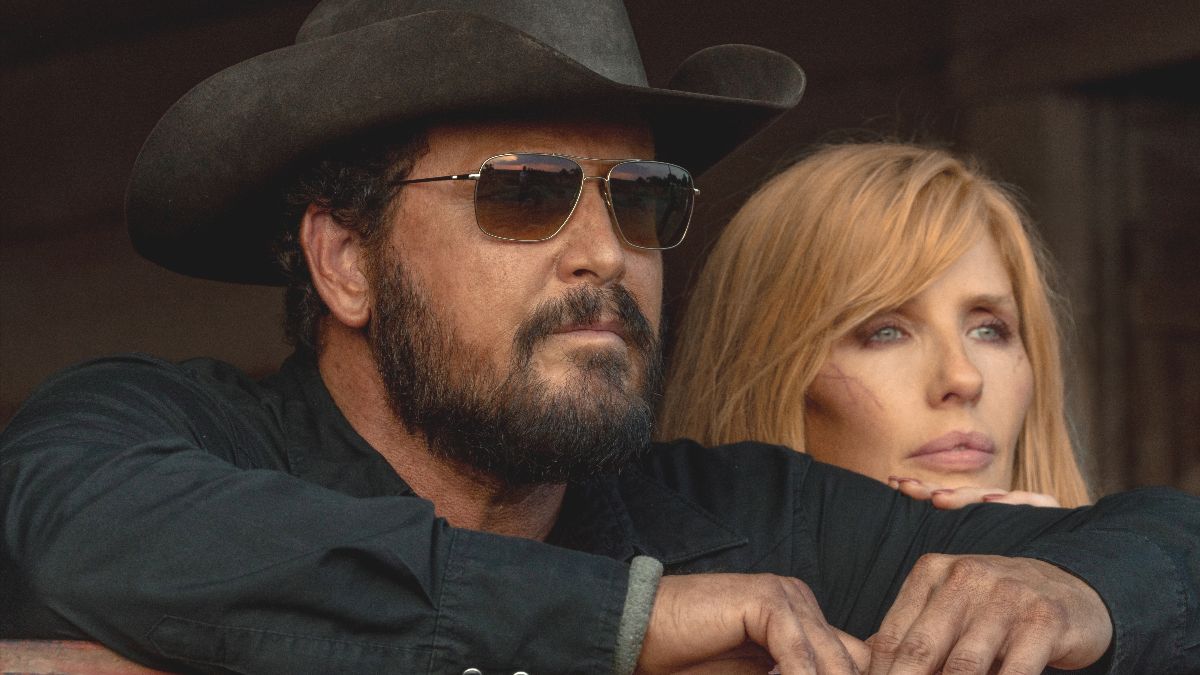 Cole Hauser as Rip Wheeler and Kelly Reilly as Beth Dutton in Dutton Ranch. (Photo Credit: Courtesy of Paramount+.)