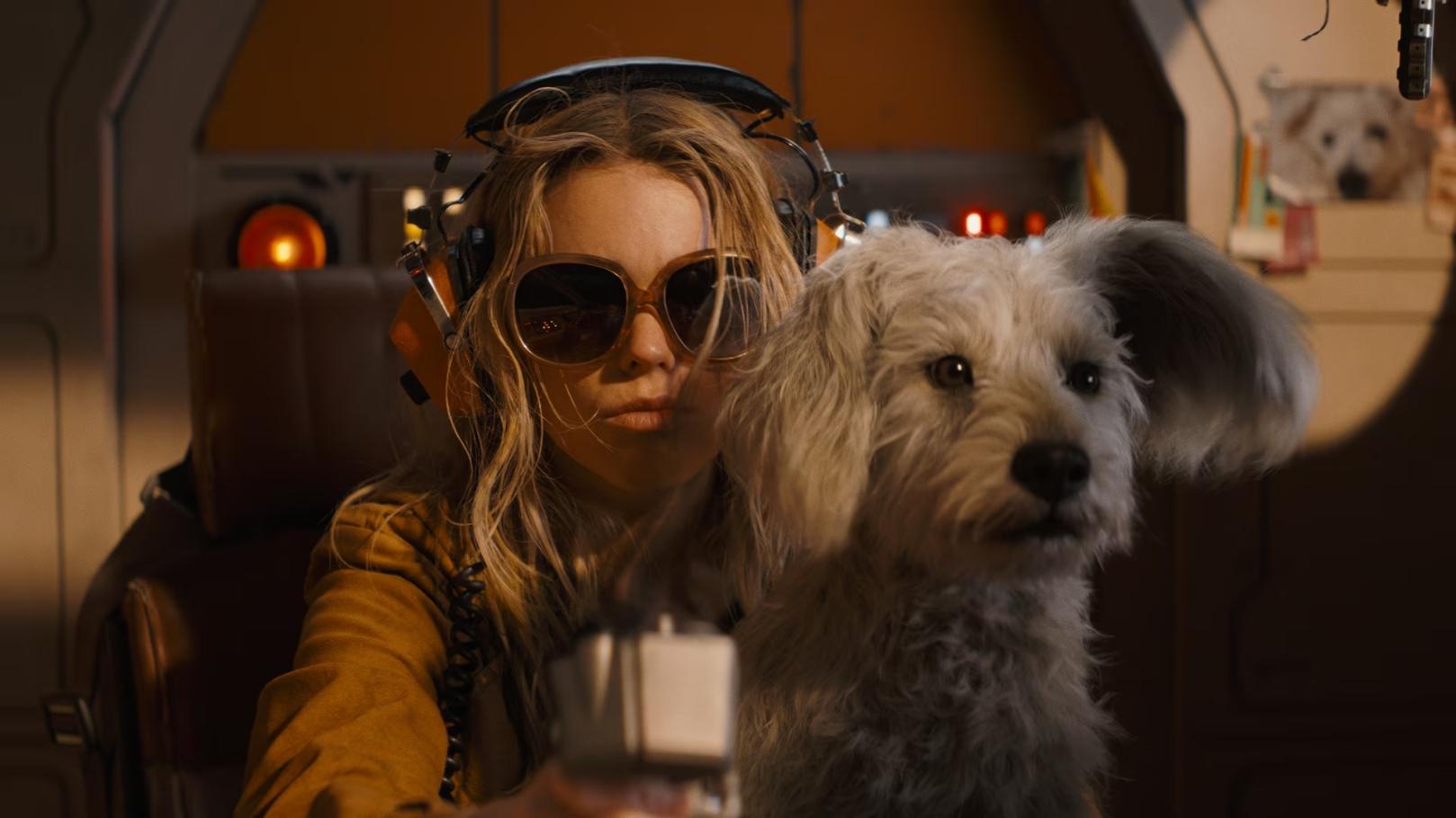 Milly Alcock as Supergirl/Kara Zor-El with Krypto in “Supergirl” | Credit: DC Studios and Warner Bros. Pictures