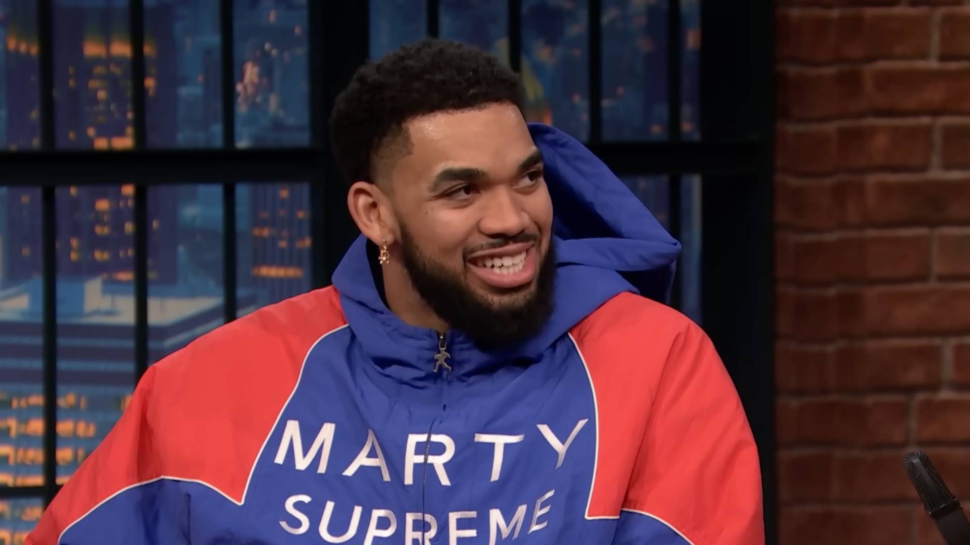 Karl Anthony-Towns during Late Night with Seth Myers