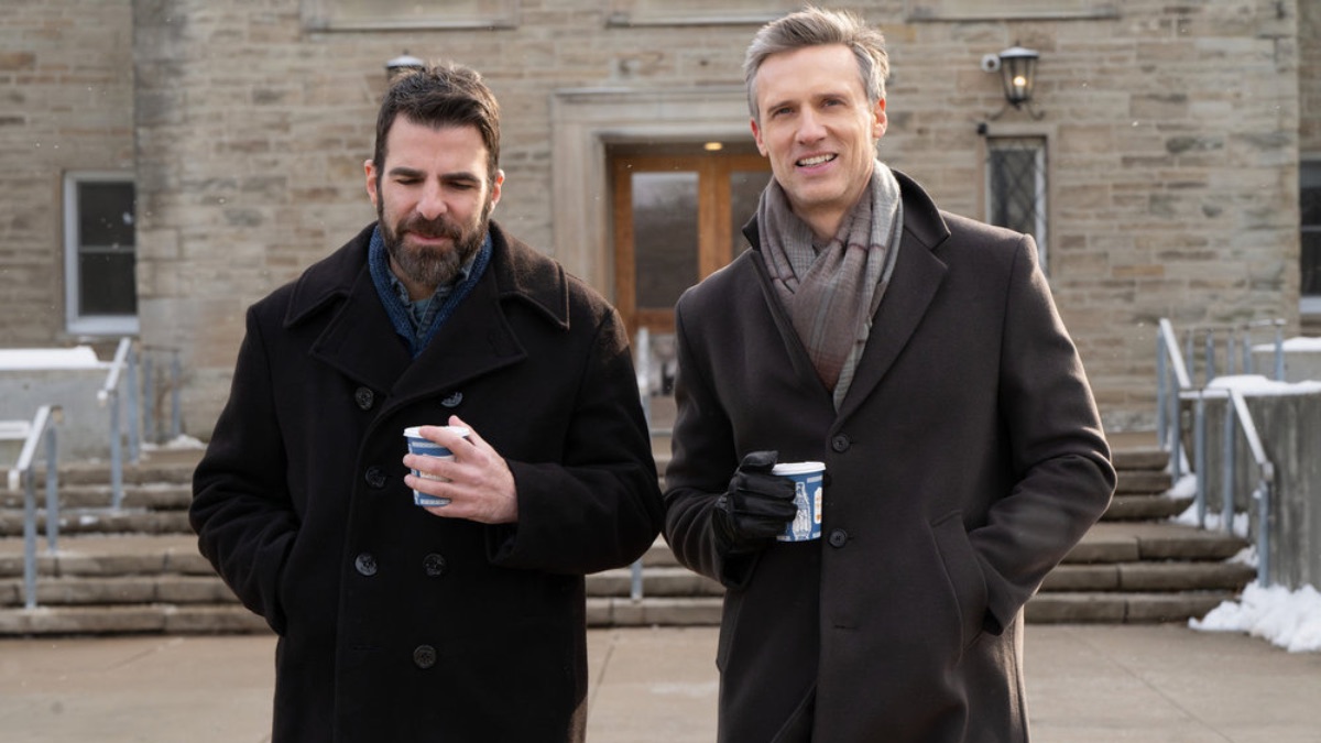 BRILLIANT MINDS -- "Doctor, Interrupted" Episode 217 -- Pictured: (l-r) Zachary Quinto as Dr. Oliver Wolf, Teddy Sears as Dr. Josh Nichols -- (Photo by: Pief Weyman/NBC)