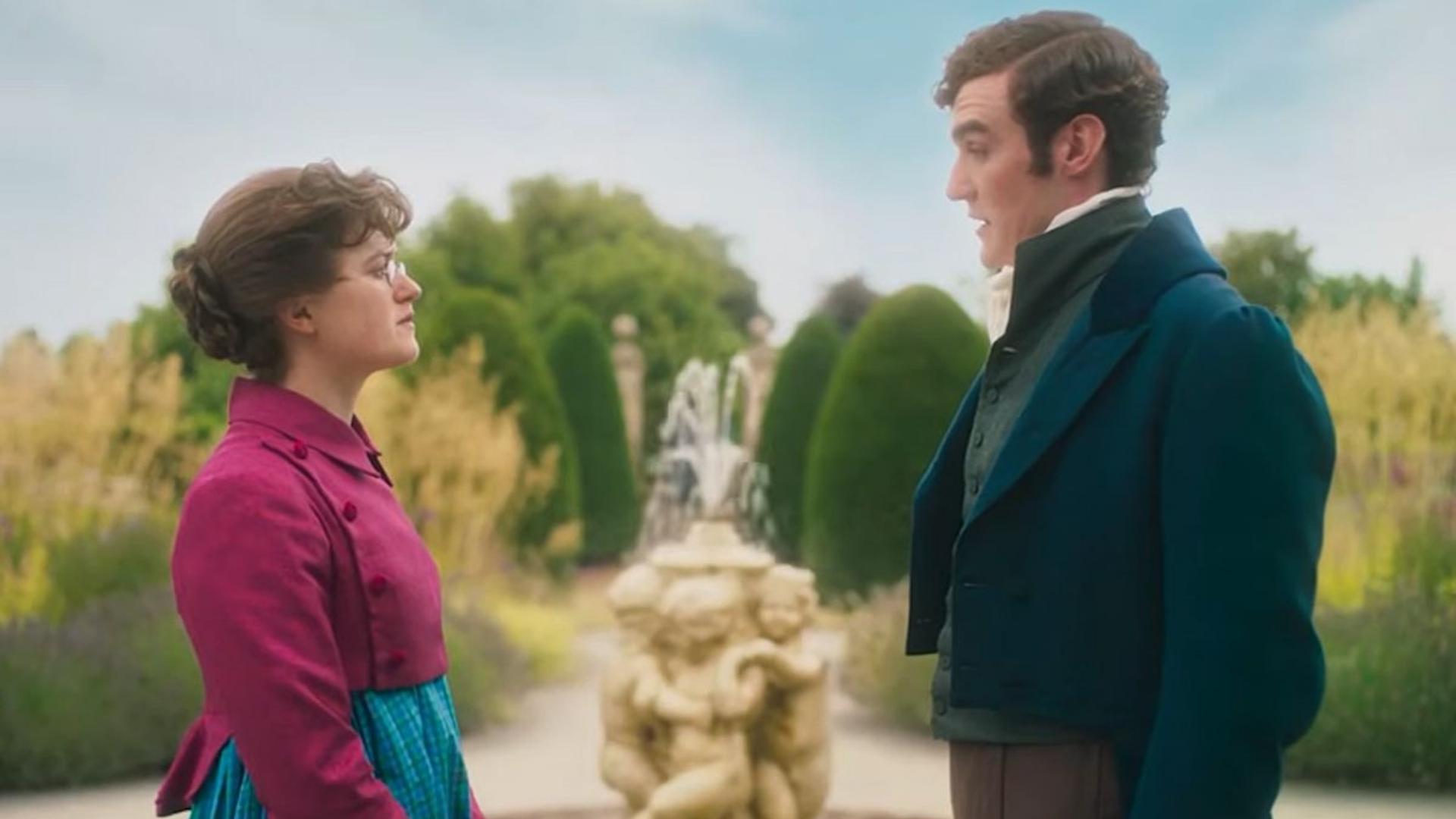 Ella Bruccoleri and Donal Finn in The Other Bennet Sister Episode 10
