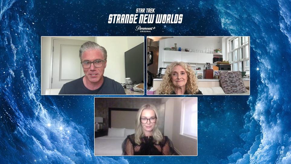 Anson Mount, Rebecca Romijn, and Carol Kane speak about Star Trek: Strange New Worlds season 4.