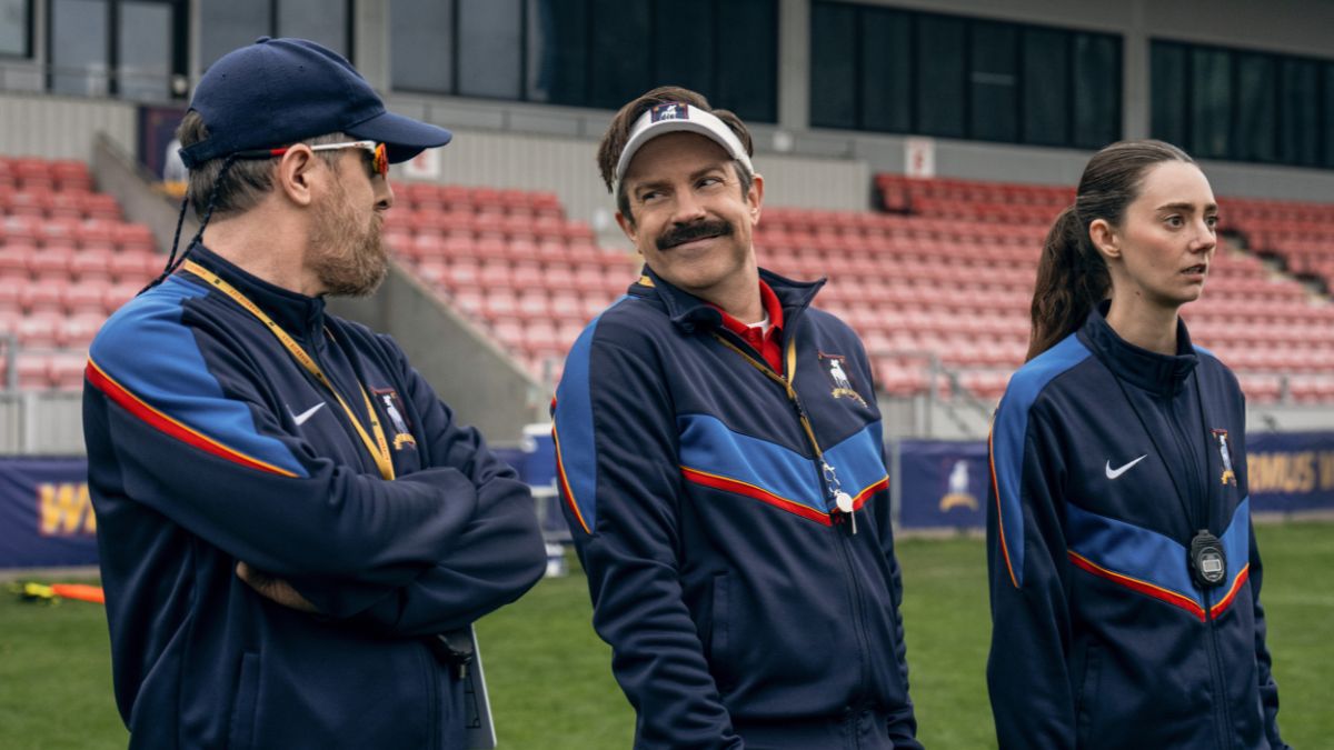 Ted Lasso Season 4, Episode 5, "Riches of Embarrassment" - Brendan Hunt, Jason Sudeikis and Tanya Reynolds