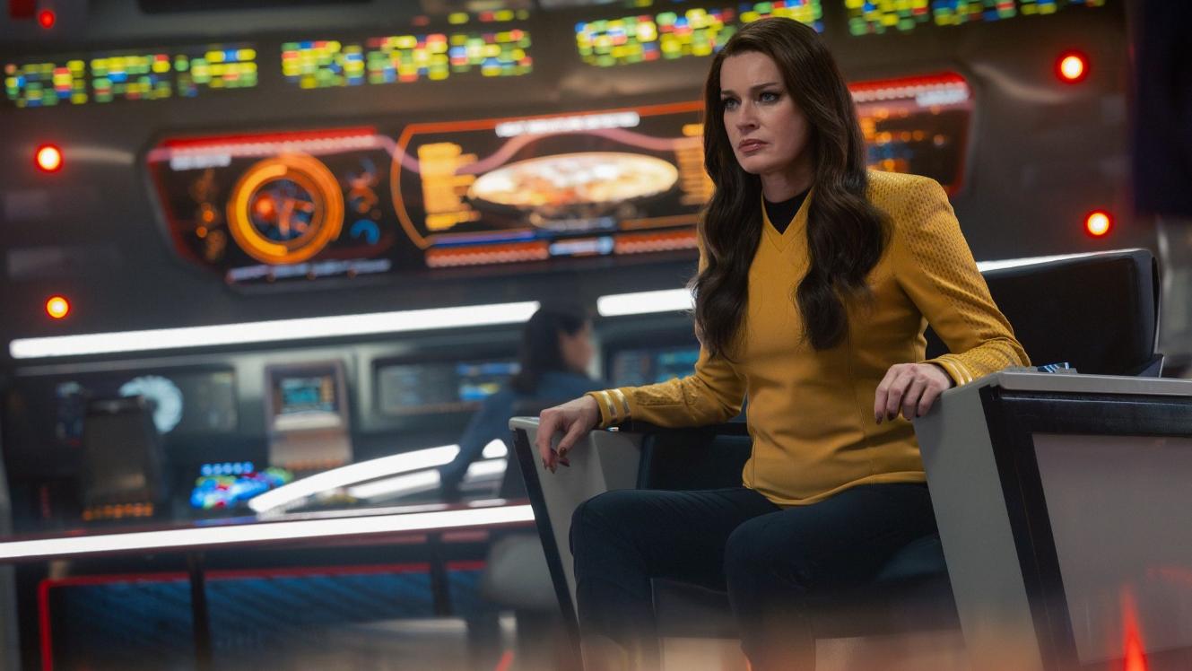 Rebecca Romijn as Una Chin-Riley in Star Trek: Strange New Worlds Season 4 Episode 9 "Once La'an a Time."