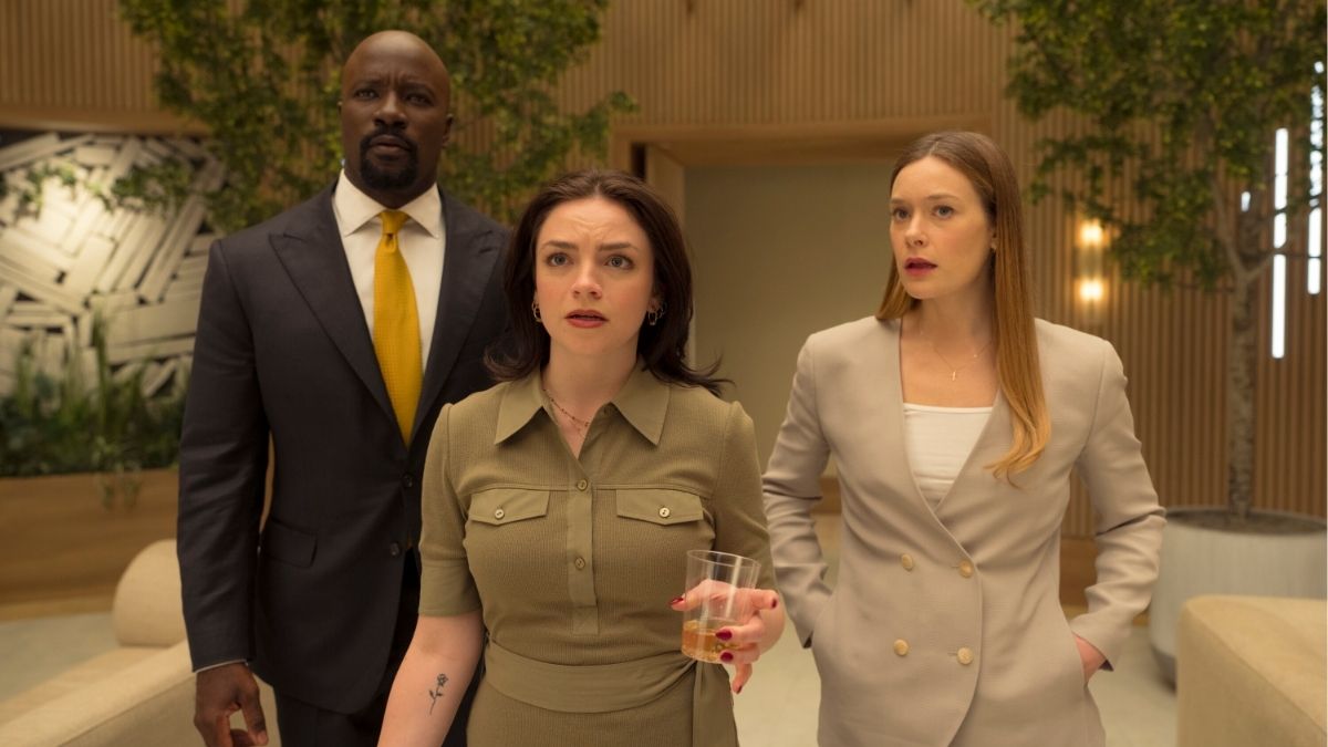 Cupertino Season 1, Episode 1, "Michael and Olivia" - Mike Colter as Michael Price, Ella Stiller as Christy Palladino, and Rachel Keller as Olivia Siffre
