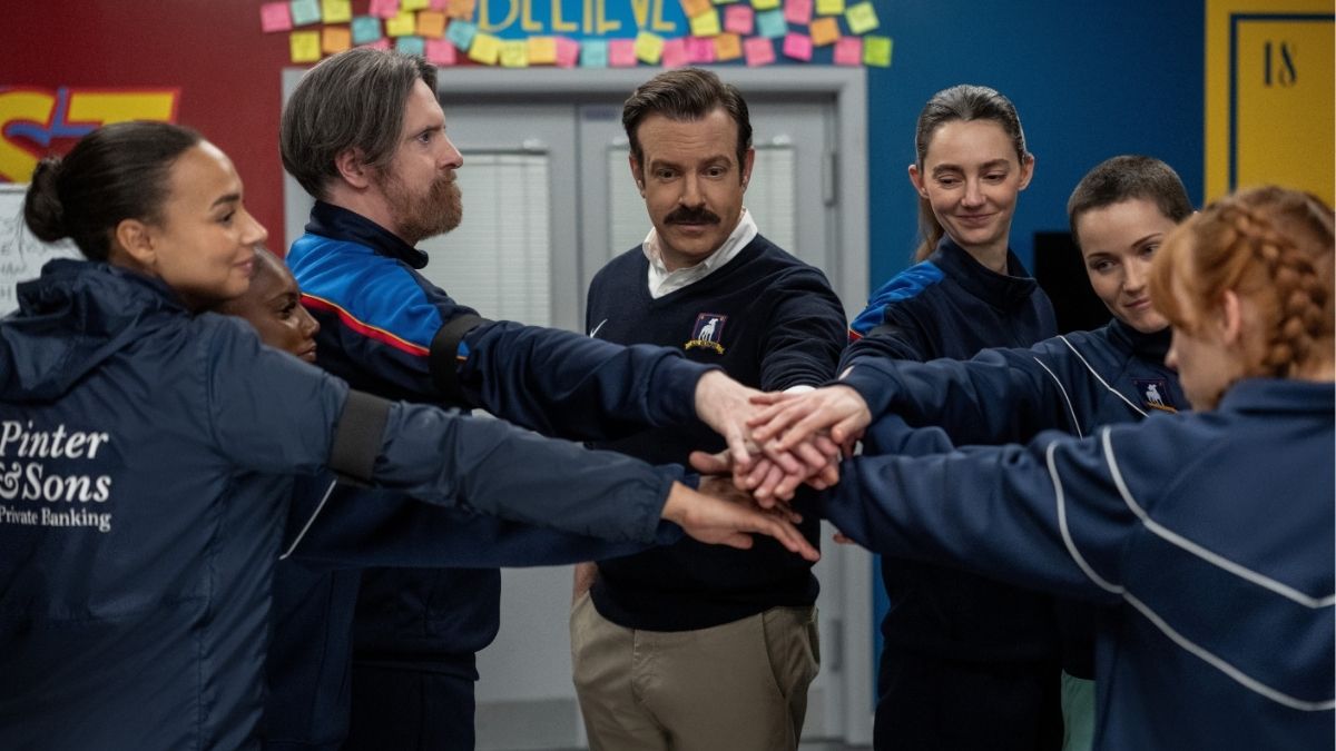 Ted Lasso Season 4 Episode 10 - Abbie Hern, Brendan Hunt, Jason Sudeikis, Tanya Reynolds and Jude Mack